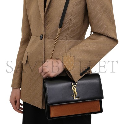 YSL SUNSET MEDIUM IN VEGETABLE-TANNED LEATHER JC362131 (25*18*5cm)