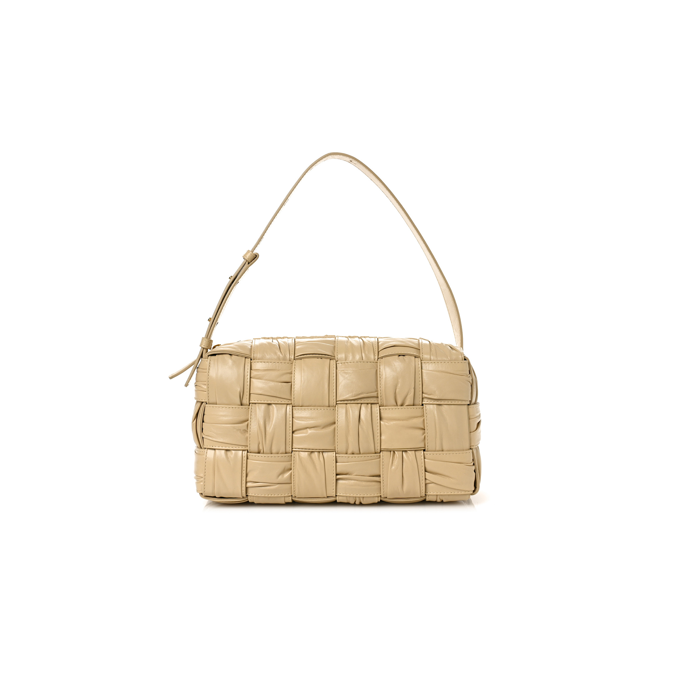 BOTTEGA VENETA CALFSKIN INTRECCIO PLISSE CAMERA BAG PORRIDGE (24*16*8cm) BOTTEGA VENETA CALFSKIN INTRECCIO PLISSE CAMERA BAG PORRIDGE (24*16*8cm)