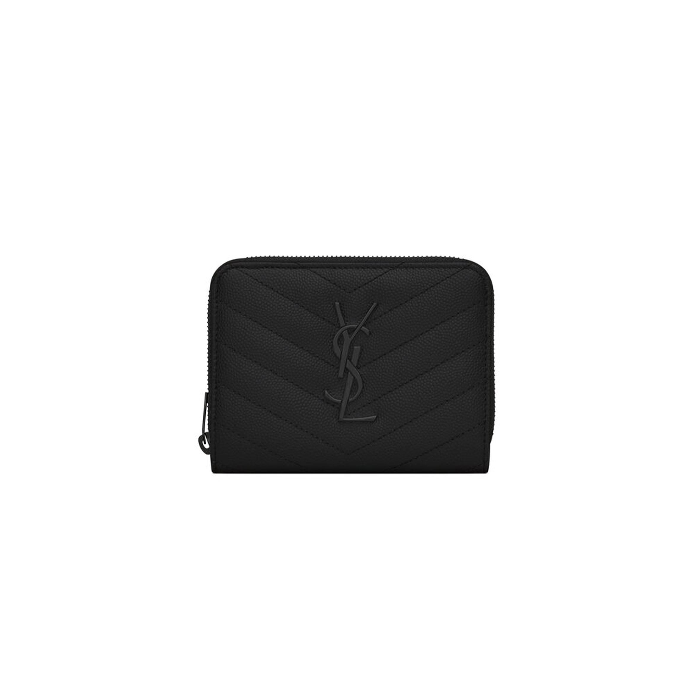 YSL CASSANDRE MATELASSÉ COMPACT ZIP AROUND WALLET IN GRAIN DE POUDRE LEATHER 668288BOW081000 (12*10*3cm) YSL CASSANDRE MATELASSÉ COMPACT ZIP AROUND WALLET IN GRAIN DE POUDRE LEATHER 668288BOW081000 (12*10*3cm)
